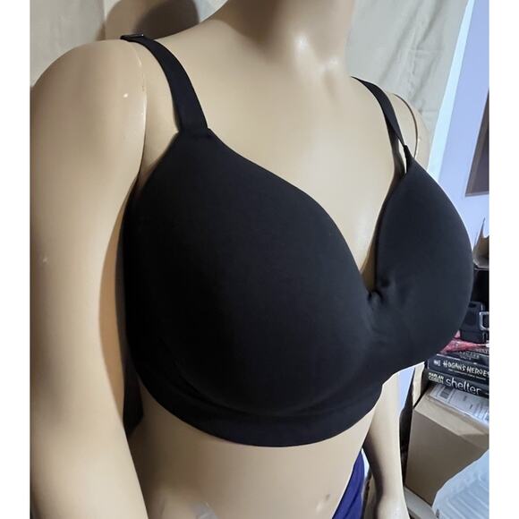 Popilush Black Wireless Comfort Everyday Lounge Bra New with Tags. 3XL - Picture 4 of 12